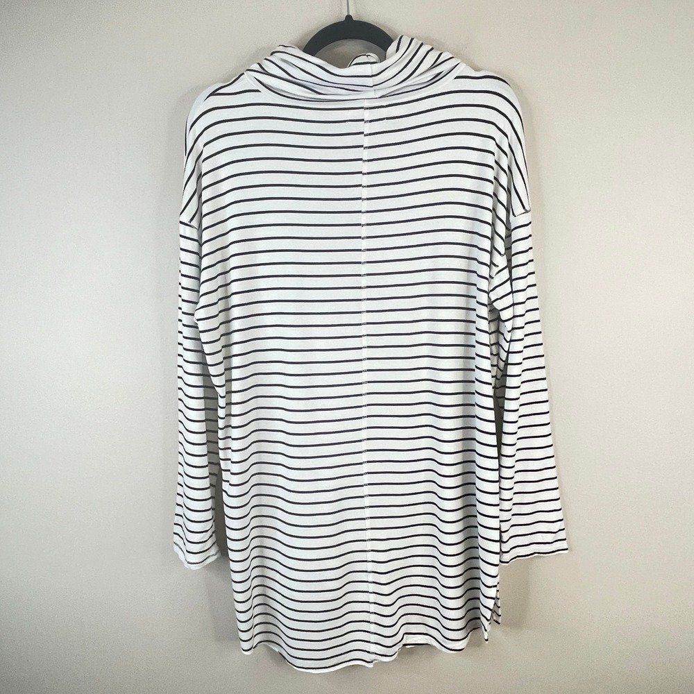 Liz Claiborne Striped Tunic Top Women XLarge Neutral Capsule Comfy Travel Lounge - Picture 7 of 12